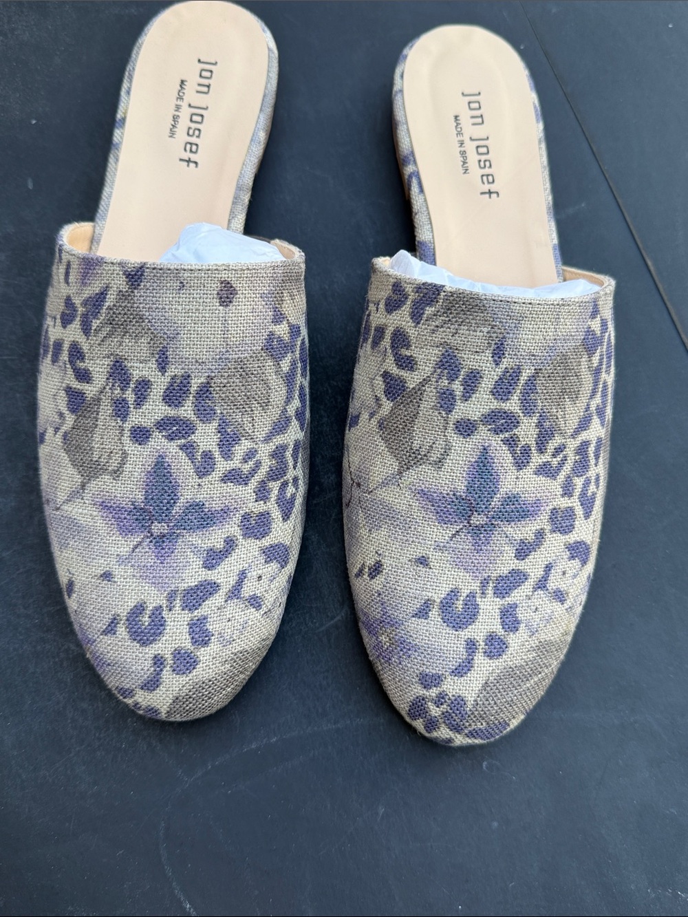 Jon Josef Women's Floral Slip-On Mules in Beige and Purple